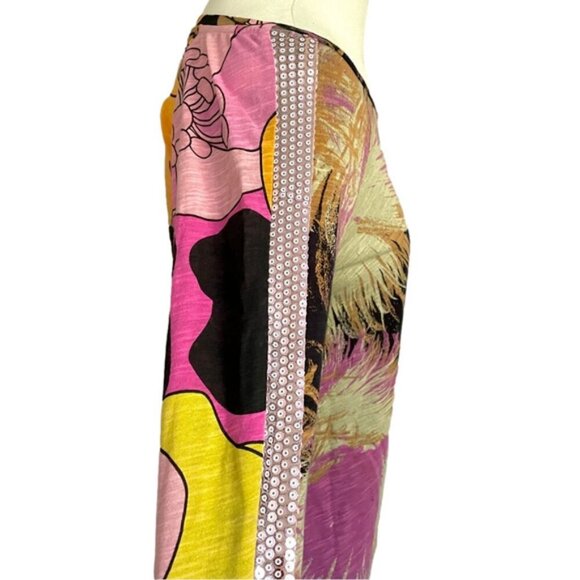 Custo Barcelona "A Backstage Slice Of Life" Floral Sequin Long Sleeve Top - M - Picture 6 of 11